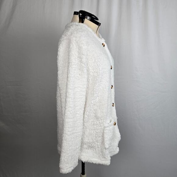 Unbranded Button Down Cardigan Women's M Snowy White Pockets Soft NWOT - Picture 3 of 13